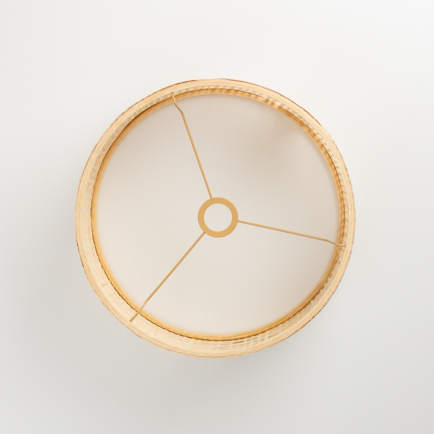 Brilagi - LED golvlampa CERIA 1xE27/40W/230V Ø 40 cm bambu/matt krom