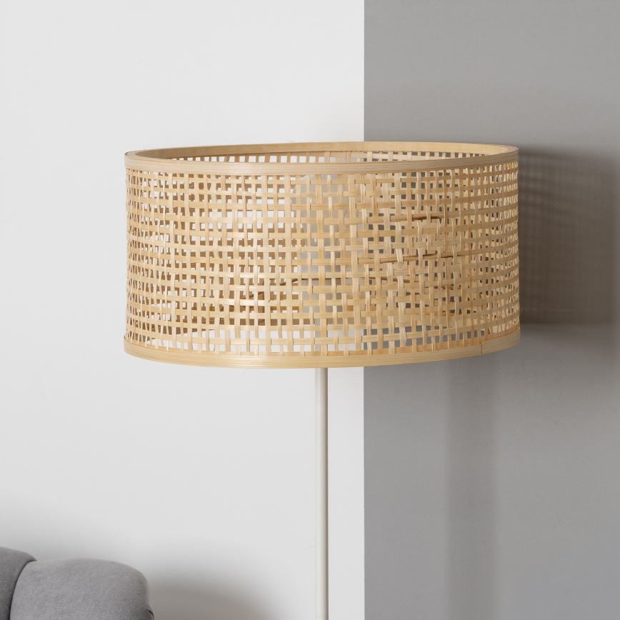 Brilagi - LED-golvlampa CERIA 1xE27/40W/230V Ø 40 cm bambu/vit