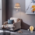BRILAGI - LED golvlampa CERIA 1xE27/60W/230V + LED/2,1W Ø 30 cm matt krom/grå