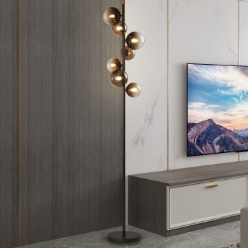 Brilagi - LED-golvlampa MILLA 7xG9/3W/230V brun/rökbrun