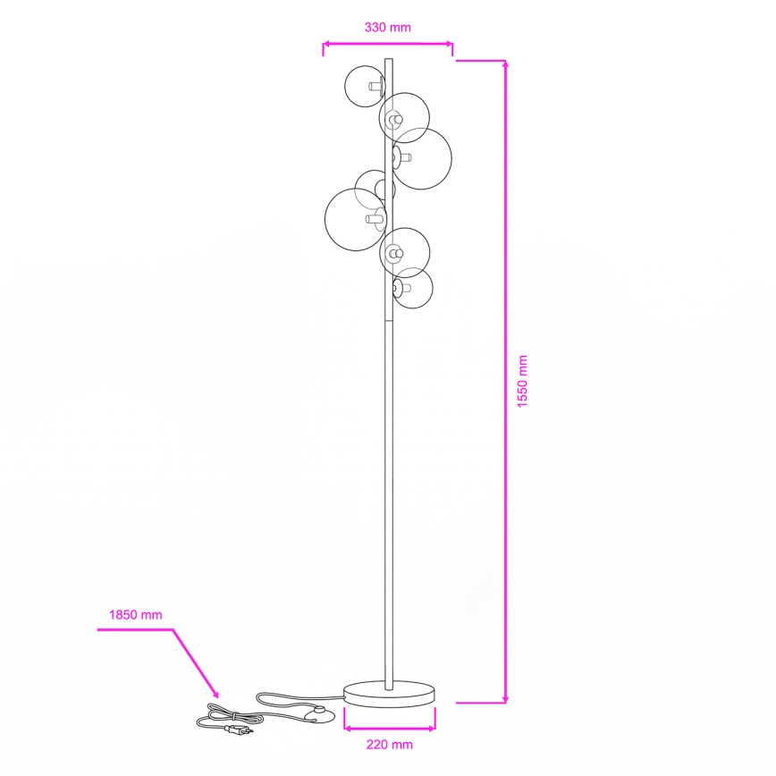 BRILAGI - LED golvlampa MILLA 7xG9/3W/230V guld