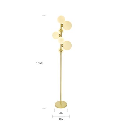 Brilagi - LED golvlampa MILLA 7xG9/3W/230V guld/vit