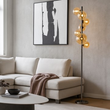 Brilagi - LED Golvlampa MILLA 7xG9/3W/230V svart krom/guld