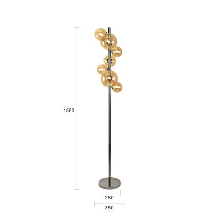 Brilagi - LED Golvlampa MILLA 7xG9/3W/230V svart krom/guld