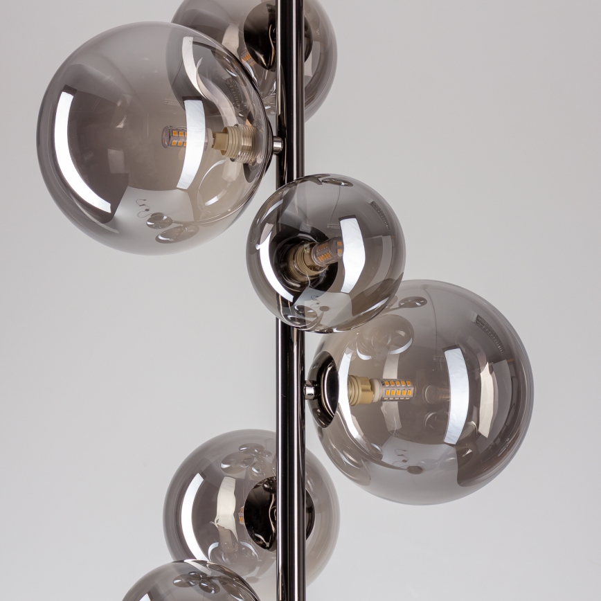 BRILAGI - LED-golvlampa MILLA 7xG9/3W/230V svart krom/rökfärgad