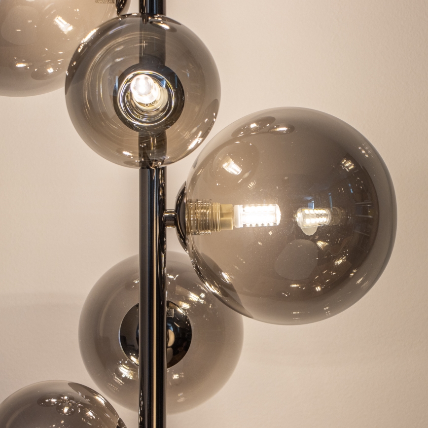 BRILAGI - LED-golvlampa MILLA 7xG9/3W/230V svart krom/rökfärgad