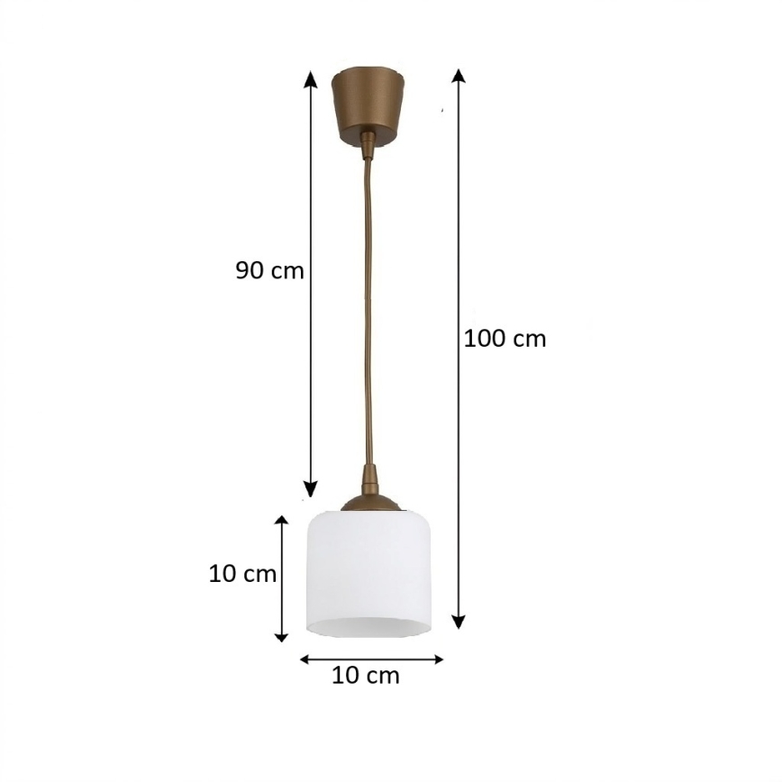 BRILAGI - LED-hänglampa på kabel RETRO GLASS 1xE27/60W/230V Ø 10 cm brun/vit