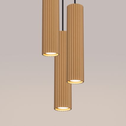 Brilagi - LED-hänglampa på vajer CRESTO 3xGU10/10W/230V guldfärgad