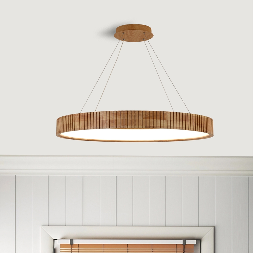 Brilagi - LED pendellampa med vajer FALCON WOOD MODERN LED/60W/230V 3000/4000/6000K Ø 80 cm trä