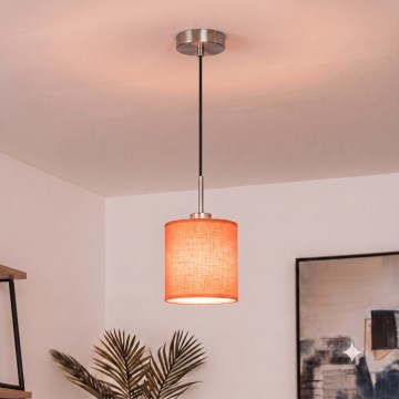Brilagi - LED-hänglampa på vajer NUBILA 1xE27/60W/230V Ø 14 cm svart/orange