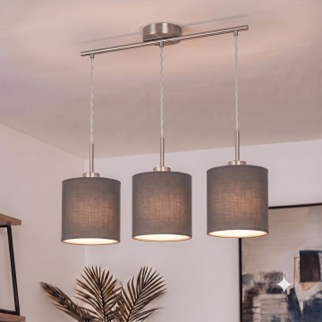 Brilagi - LED-hänglampa på vajer NUBILA 3xE27/60W/230V antracit