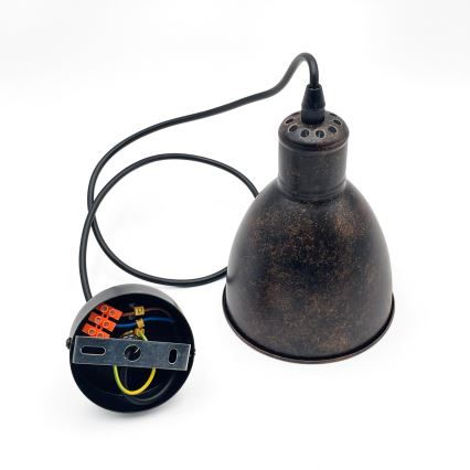 Brilagi - LED-hänglampa på vajer RIDDY 1xE27/60W/230V koppar/patina