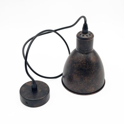 Brilagi - LED-hänglampa på vajer RIDDY 1xE27/60W/230V koppar/patina