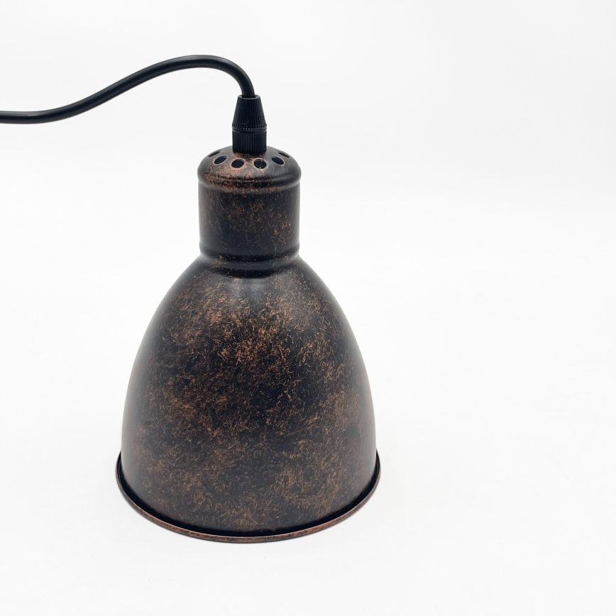 Brilagi - LED-hänglampa på vajer RIDDY 1xE27/60W/230V koppar/patina