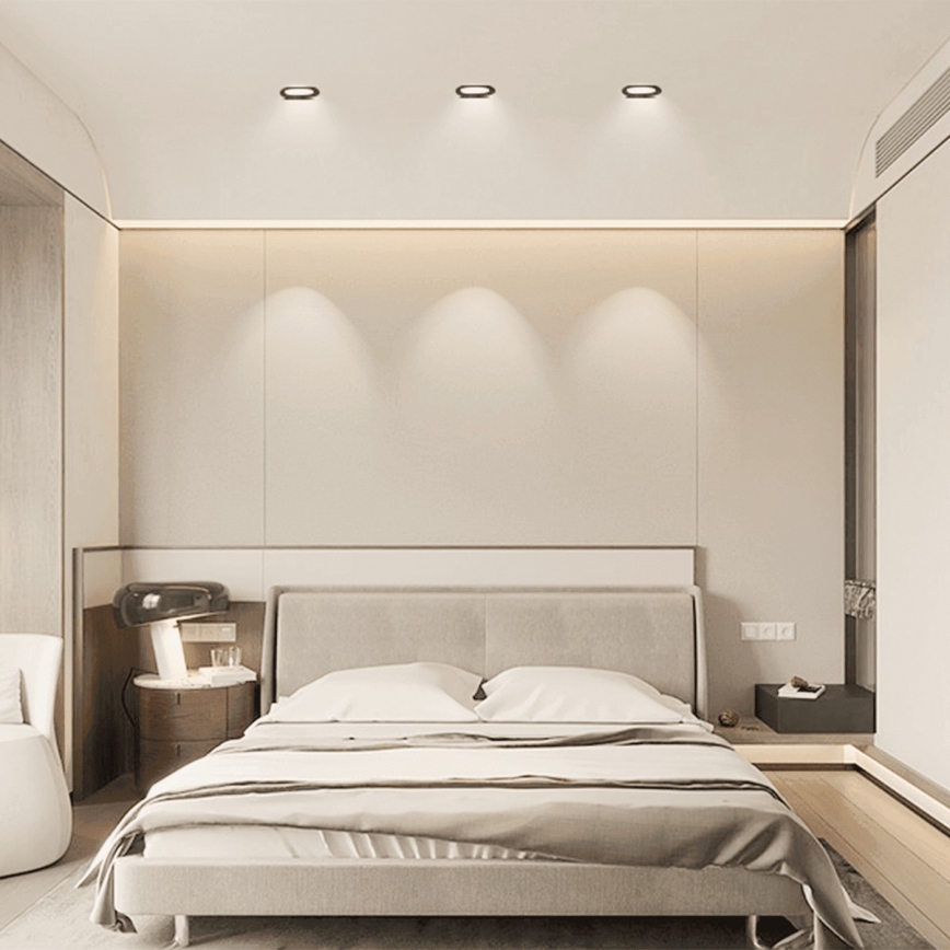 Brilagi - LED infälld badrumsarmatur LED/9W/230V 3000K svart IP65