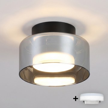 Brilagi - LED Infälld taklampa AURA LUX 1xGX53/30W/230V Ø 13 cm svart/rökfärgad