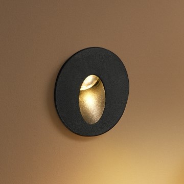 Brilagi - LED infälld utomhusarmatur STAIRDOT LED/2W/230V svart IP65 rund