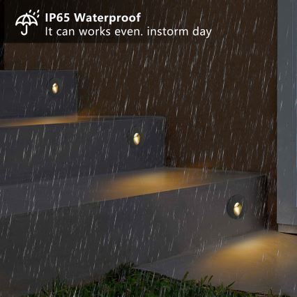 Brilagi - LED infälld utomhusarmatur STAIRDOT LED/2W/230V svart IP65 rund