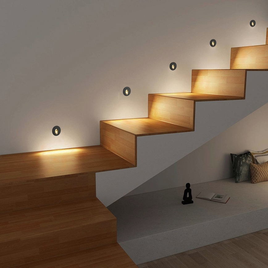 Brilagi - LED infälld utomhusarmatur STAIRDOT LED/2W/230V svart IP65 rund