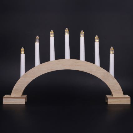 BRILAGI - LED jul-ljusstake 7xLED/2xAA beige/vit