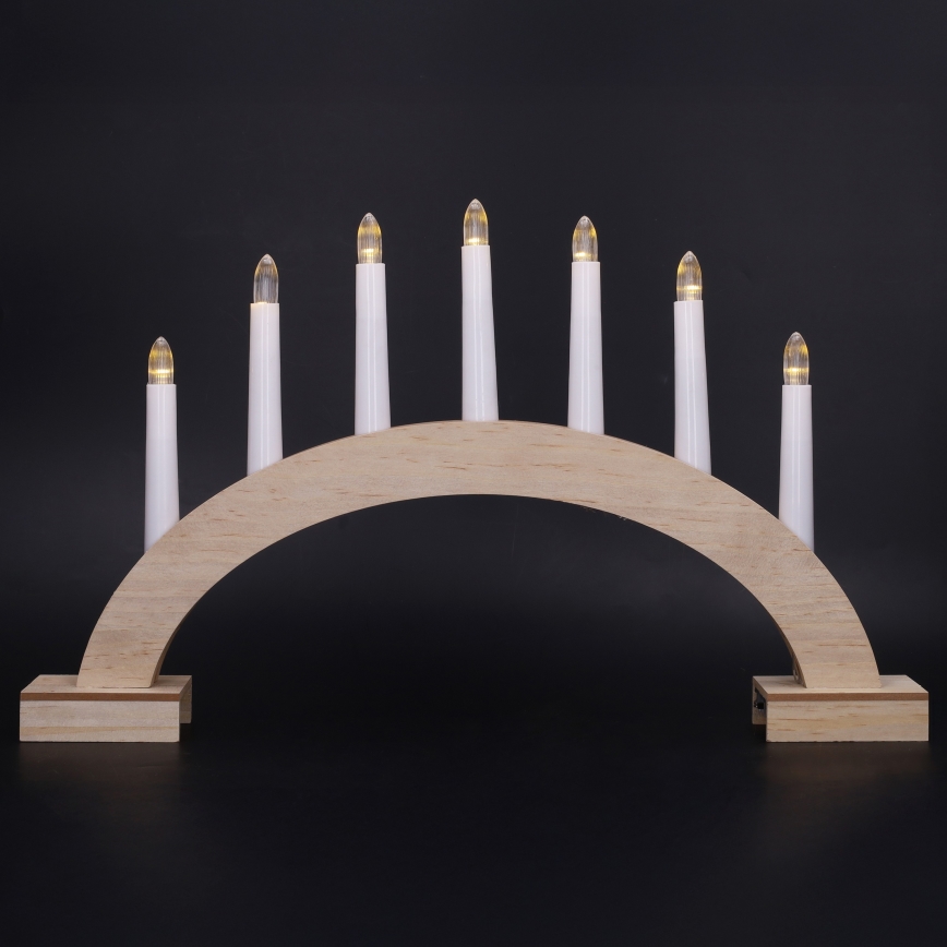 BRILAGI - LED jul-ljusstake 7xLED/2xAA beige/vit