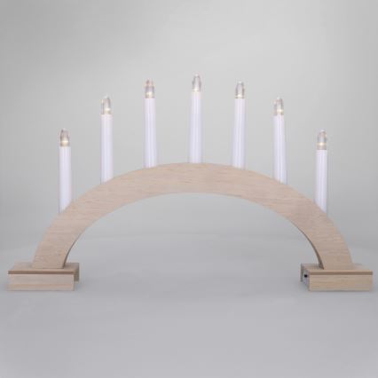 BRILAGI - LED jul-ljusstake 7xLED/2xAA beige/vit