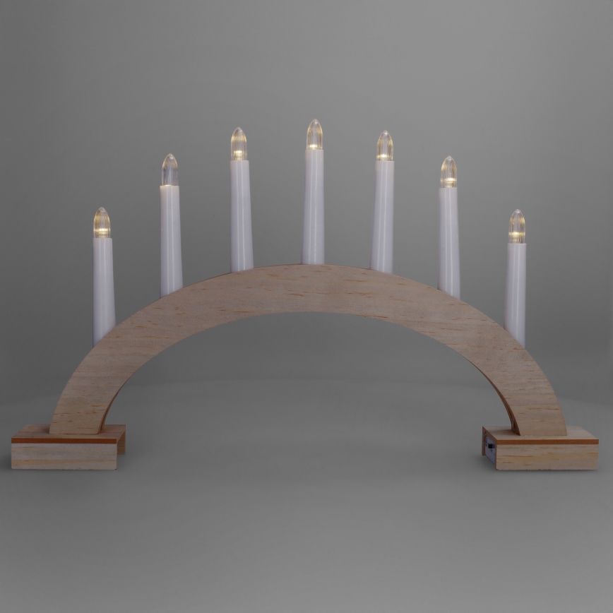 BRILAGI - LED jul-ljusstake 7xLED/2xAA beige/vit