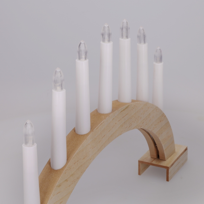 BRILAGI - LED jul-ljusstake 7xLED/2xAA beige/vit