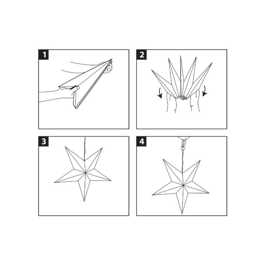 Brilagi - LED-juldekoration, stjärna 70 cm, 2xAA