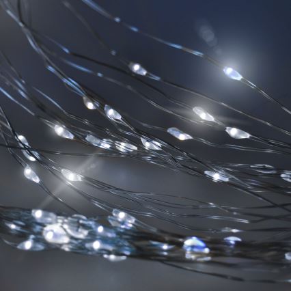 Brilagi - LED Julgardin 300xLED/8 funktioner /3xAA/USB 1,2m kall vit