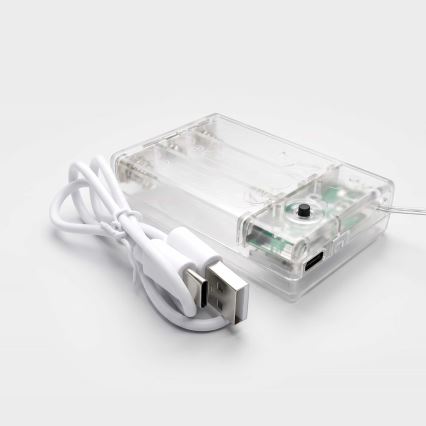 BRILAGI - LED julgardin 77xLED/3xAA/USB 1,8m kallvit