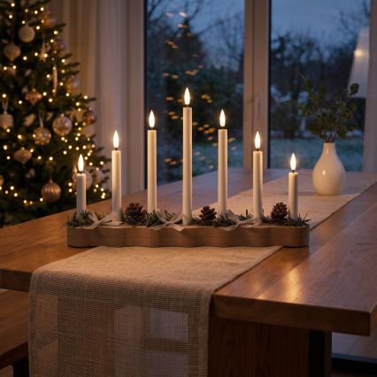 BRILAGI - LED juljusstake 7xLED/2xAA beige/vit