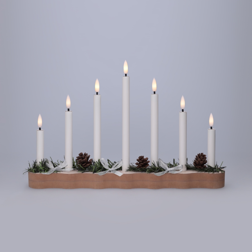 BRILAGI - LED juljusstake 7xLED/2xAA beige/vit