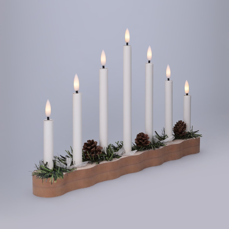 BRILAGI - LED juljusstake 7xLED/2xAA beige/vit