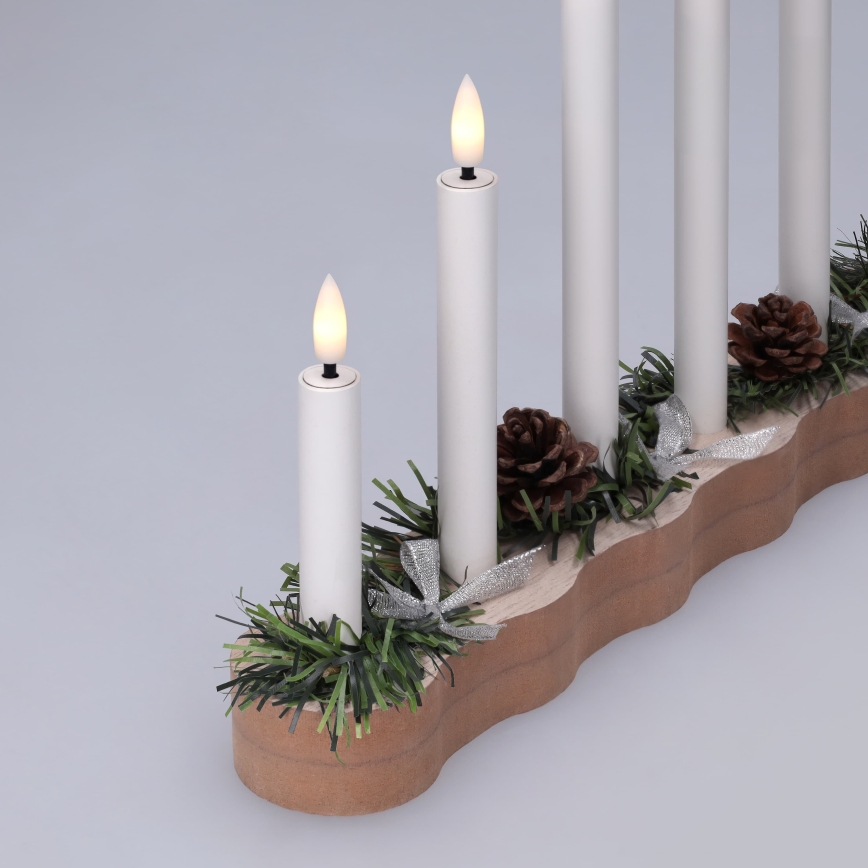 BRILAGI - LED juljusstake 7xLED/2xAA beige/vit