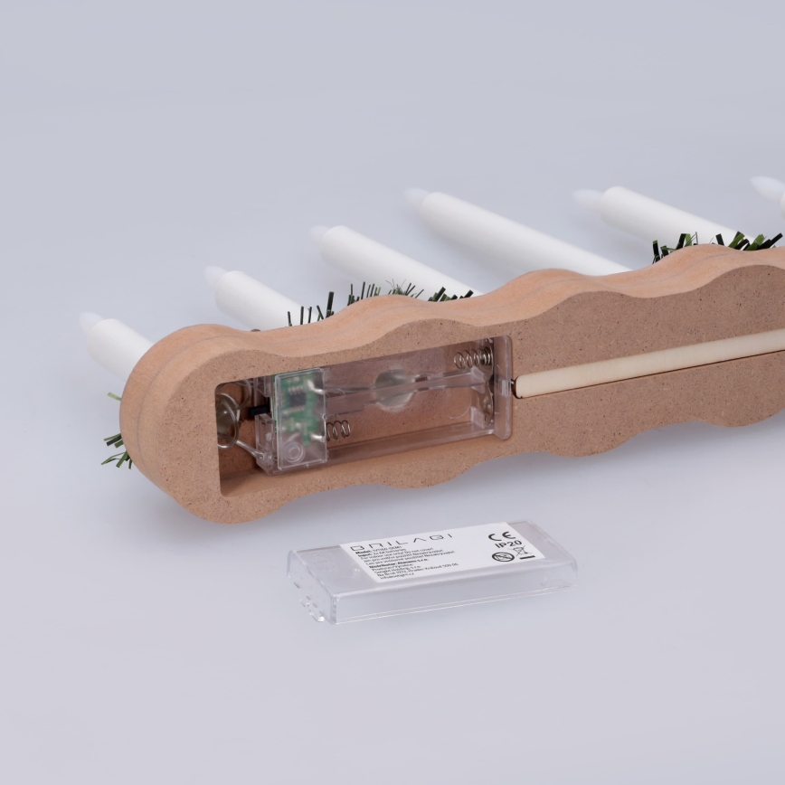 BRILAGI - LED juljusstake 7xLED/2xAA beige/vit