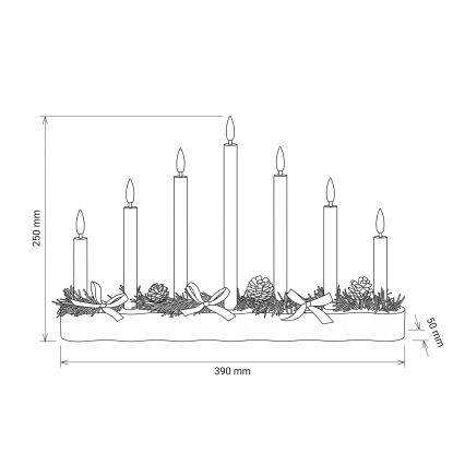 BRILAGI - LED juljusstake 7xLED/2xAA beige/vit