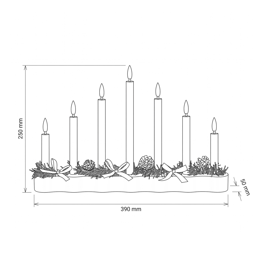 BRILAGI - LED juljusstake 7xLED/2xAA beige/vit