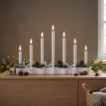 BRILAGI - LED juljusstake 7xLED/2xAA vit