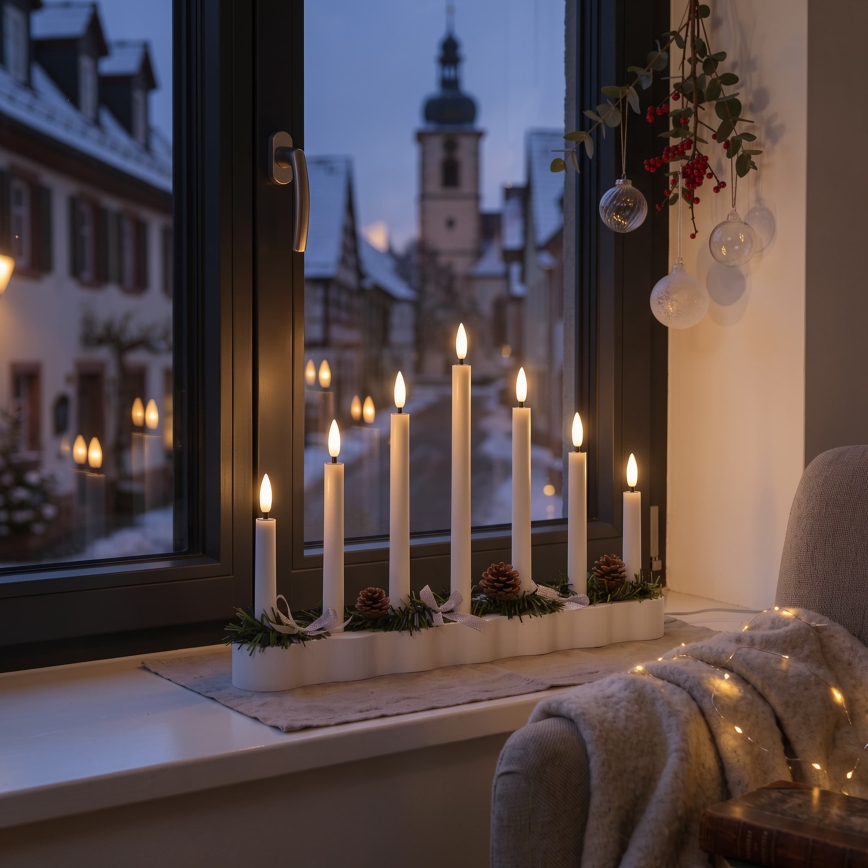 BRILAGI - LED juljusstake 7xLED/2xAA vit