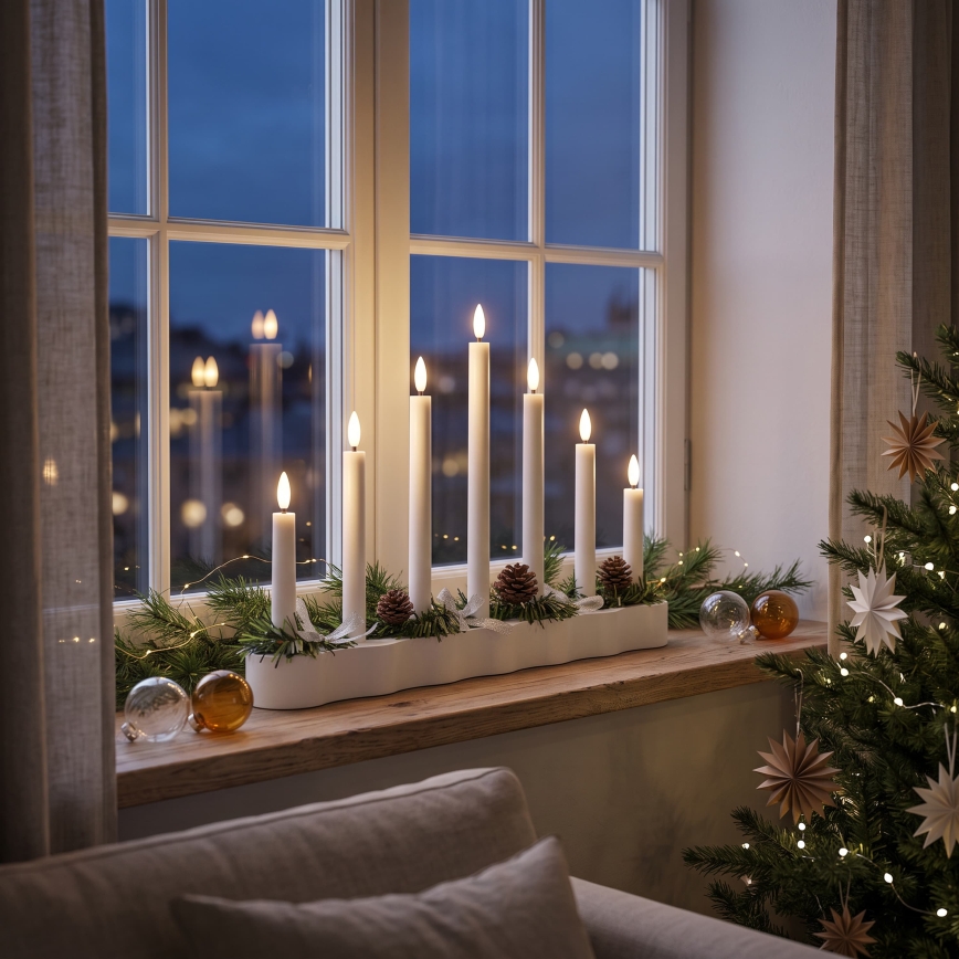 BRILAGI - LED juljusstake 7xLED/2xAA vit