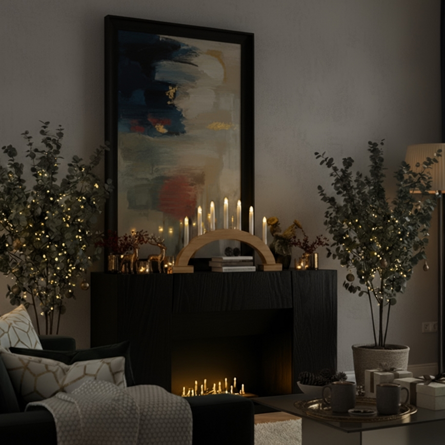 Brilagi - LED julljusstake 7xLED/2xAA 28x45 cm