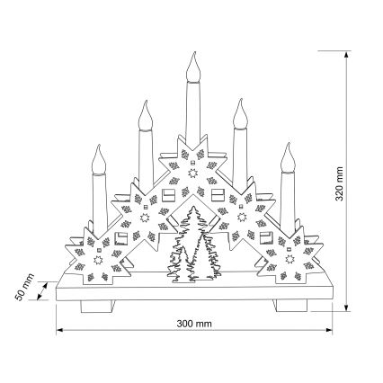 BRILAGI - LED-julstake 5xLED/2xAA beige