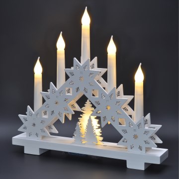 BRILAGI - LED julstake 5xLED/2xAA vit