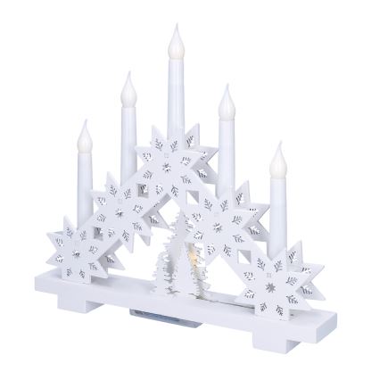 BRILAGI - LED julstake 5xLED/2xAA vit