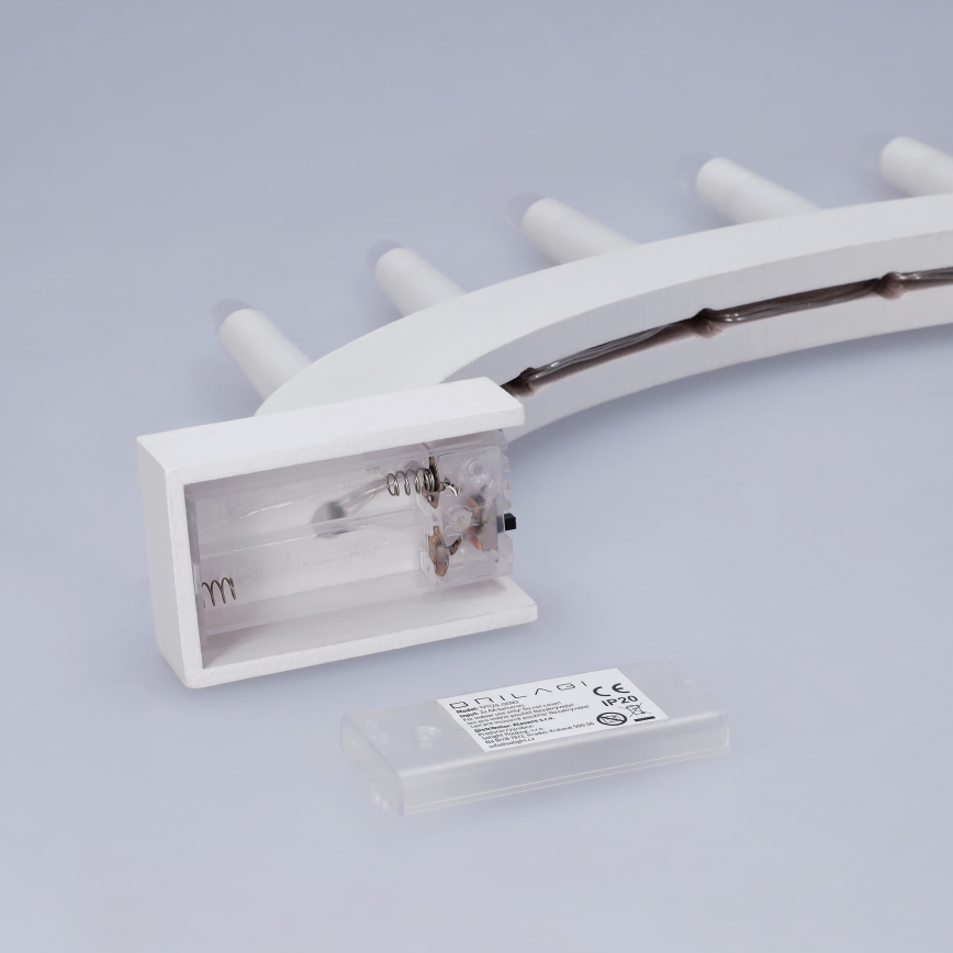 BRILAGI - LED julstake 7xLED/2xAA vit