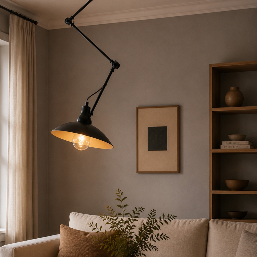 BRILAGI - LED-justerbar stångmonterad taklampa IRONBEAM 1xE27/60W/230V svart