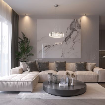 Brilagi - LED Kristallkrona med textilsladd GLAMOUR 5xG9/42W/230V