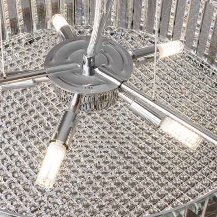 Brilagi - LED Kristallkrona med textilsladd GLAMOUR 5xG9/42W/230V