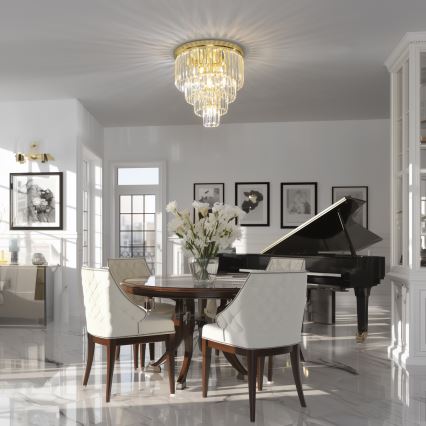 Brilagi - LED-kristalltaklampa MOZART 5xE14/40W/230V Ø 40 cm guldig